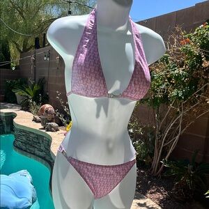 Pink Patterned Bikini Set